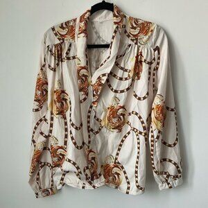 Beautiful Print Long Sleeve Blouse Size S